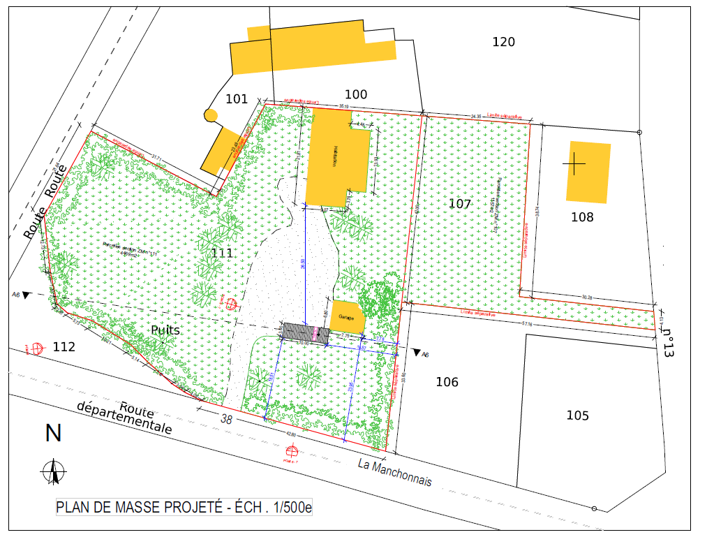 Plans de Masse Permis de construire Abri Saint-Ganton – CazaFamille dessinatrice architecture