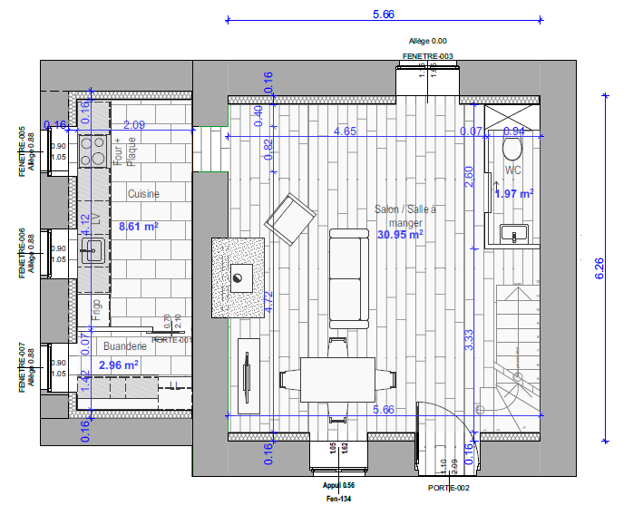 Plans de maison 2D dessinatrice architecture Morbihan - permis de construire Redon Vannes