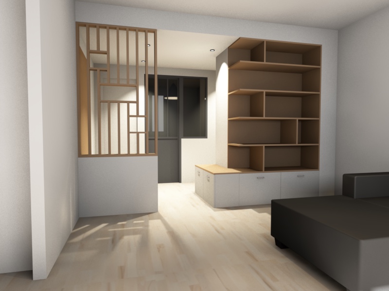 Réalisation de plan d'aménagement d'intérieur avec des visuels 3D avant travaux.